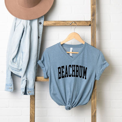 Beach Bum Curved Short Sleeve V-Neck Tee